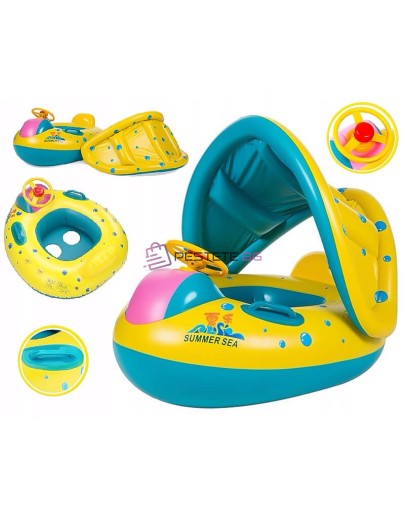 Надуваем бебешки пояс със сенник и волан